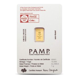 1 Gram Gold Coca-Cola Valentine’s Love Bar (New w/ Assay)