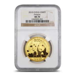 1 oz Chinese Gold Panda Coin MS70 (Random Year, Varied Label, PCGS or NGC)