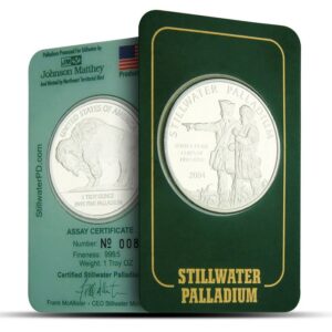 1 oz Johnson Matthey Stillwater Palladium Round