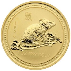 1996 1 oz Australian Gold Lunar Rat Coin (BU)