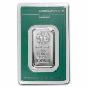 Buy 20 Gram Argor Heraeus Platinum Bar