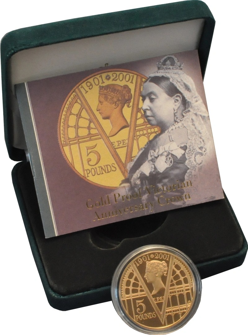 2001 Proof Gold Crown £5 Coin 100th