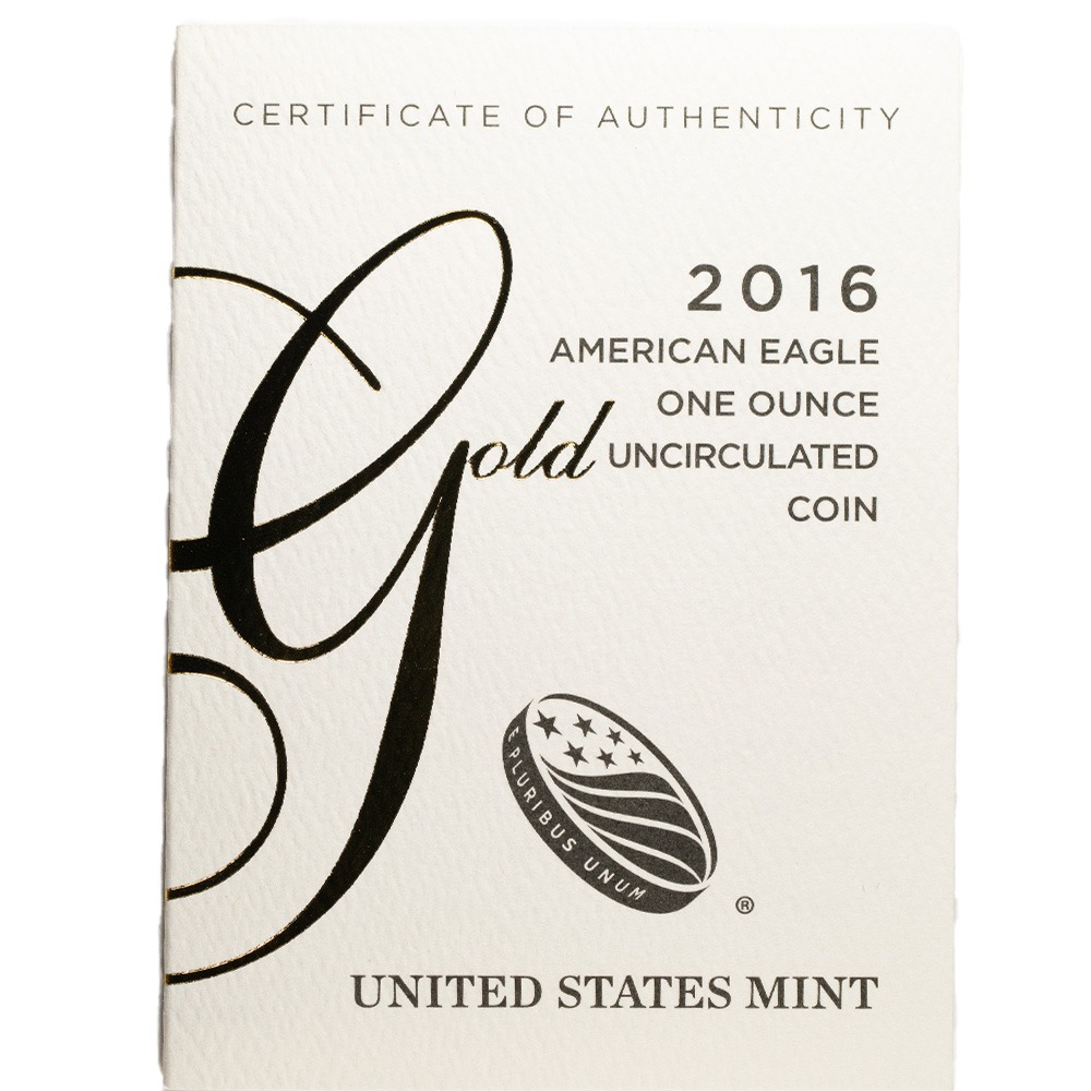 2016 1 oz Burnished American Gold Eagle Coin (Box + CoA) - Image 3