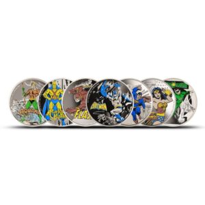 2020 Proof Colorized Niue Silver Justice League 60th Anniversary 7-Coin Set