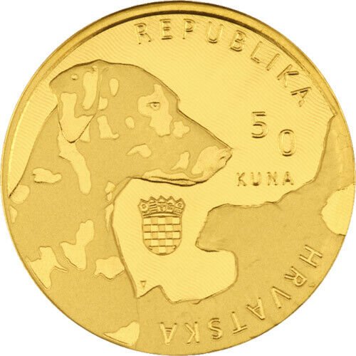 1/16 oz Croatia Gold Dalmatian Dog