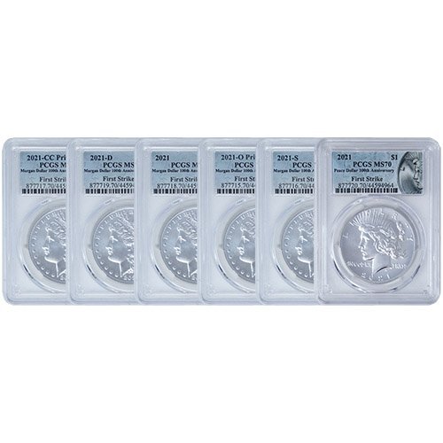 Silver Dollar 6-Coin Set PCGS MS70