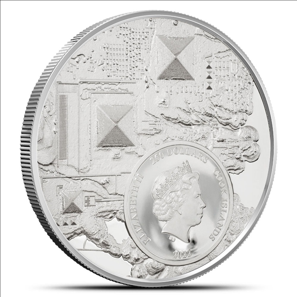2022 1 oz Proof Cook Islands Platinum Legacy of the Pharaohs Coin (Ultra High Relief) - Image 2