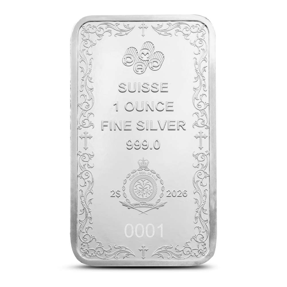 2026 1 oz Niue Silver Christian Cross PAMP Suisse Coin (New w/ Assay) - Image 4
