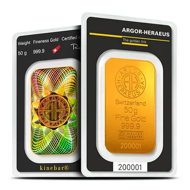 50 Gram Argor Heraeus Kinebar Gold