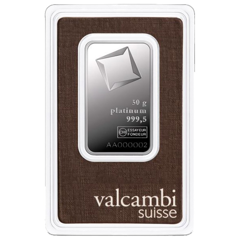 50 Gram Valcambi Platinum Bar For