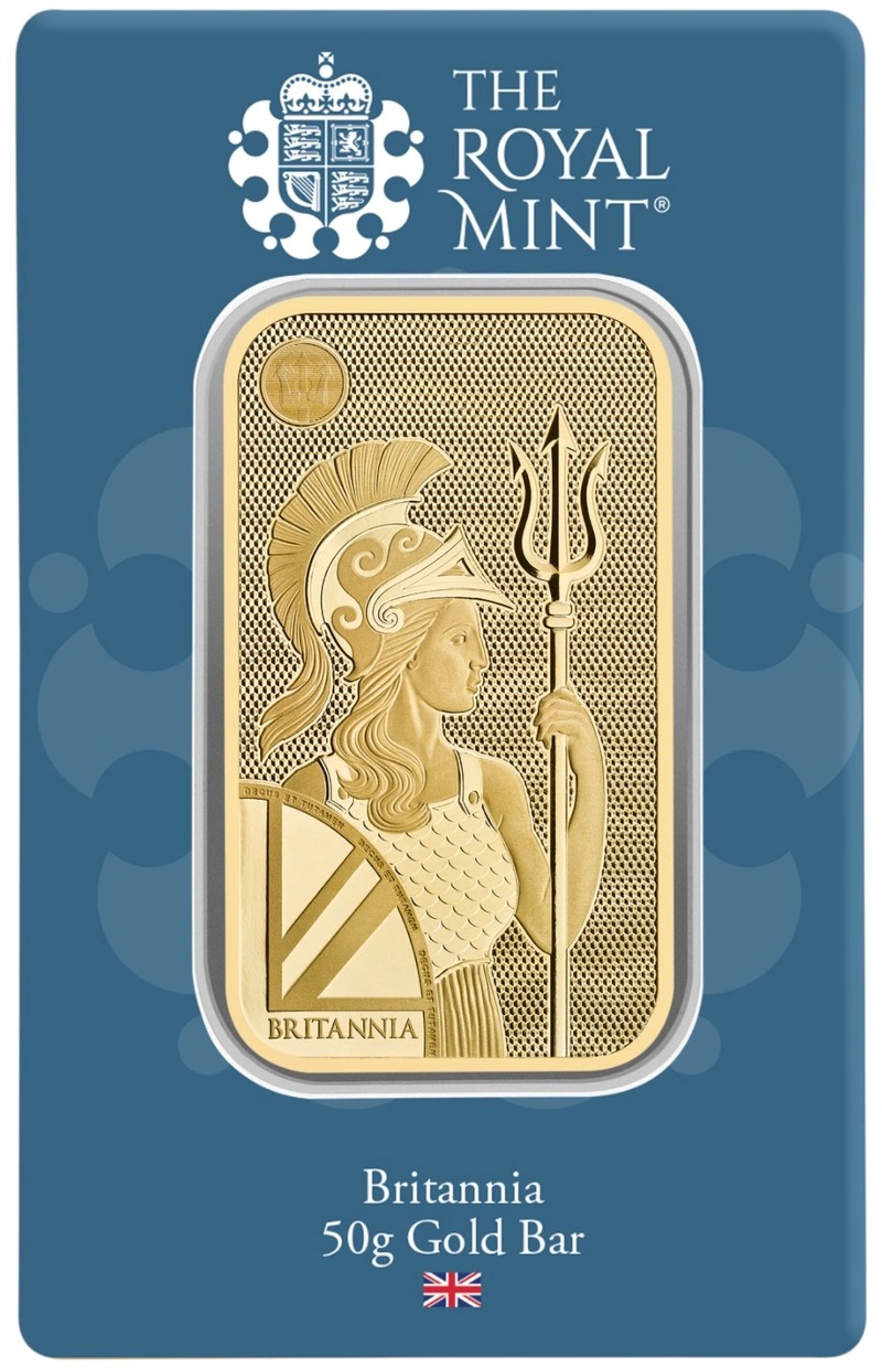 Buy 50 Gram Gold Britannia Minted Ba