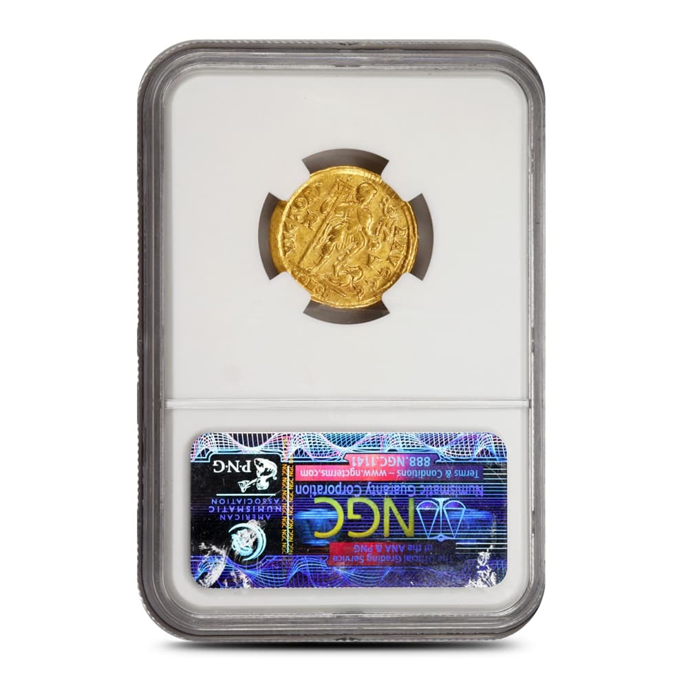 Eastern Roman Empire Theodosius II, AD 402-450 AV Solidus NGC XF - Image 2