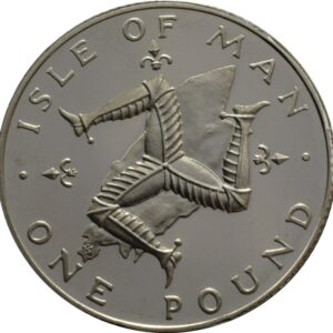 Isle Of Man One Pound Proof Platinum Coin Triskellion on Island