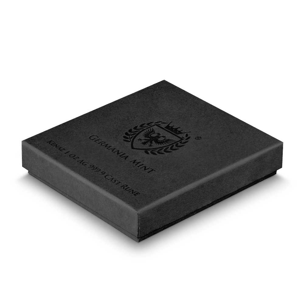 1 oz Antique Germania Mint Kenaz Rune Cast Silver Bar (New, Numbered) - Image 8