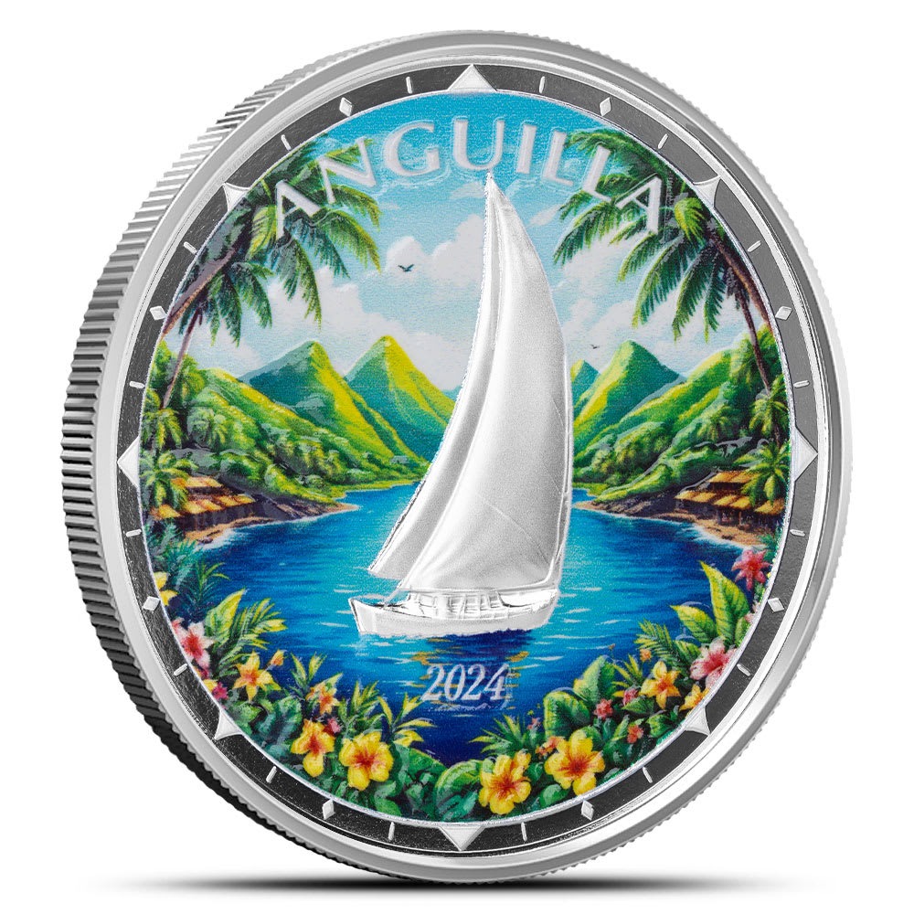 1 oz Colorized EC8 Silver Anguilla