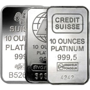 10 oz Platinum Bar For Sale (Varied Condition, Any Mint)
