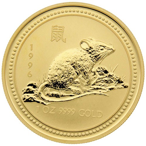 1996 1 oz Australian Gold Lunar Rat Coin (BU)