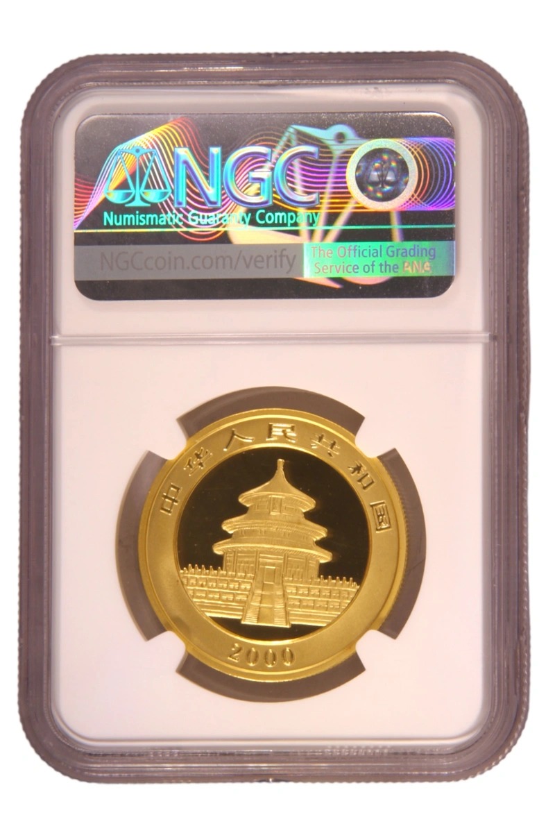 2000 1 oz Chinese Panda Gold Coin Frosted Ring NGC MS67