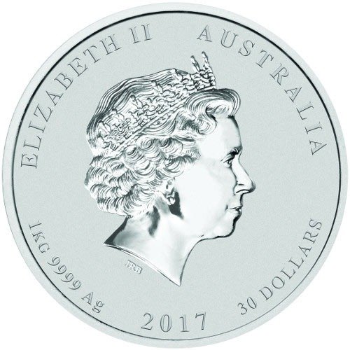 2017 1 Kilo Australian Silver Lunar Rooster Coin (BU) - Image 2