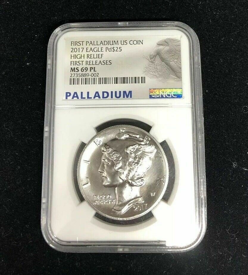 2017 1 oz American Palladium Eagle Coins NGC MS69 ER