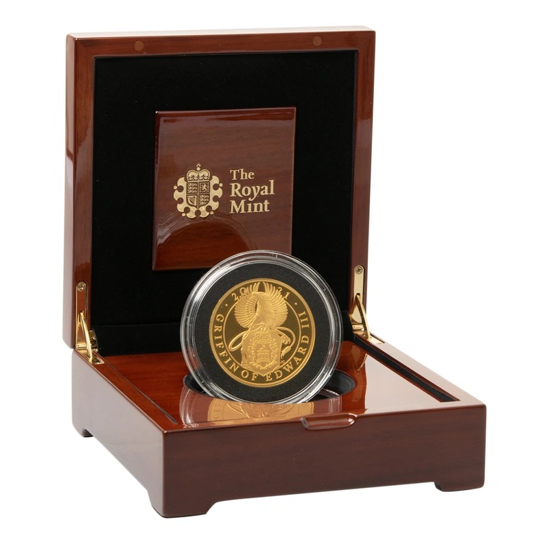 2021 Proof 5 oz Griffin of Edward III Gold Coin Queen's Beasts Boxed