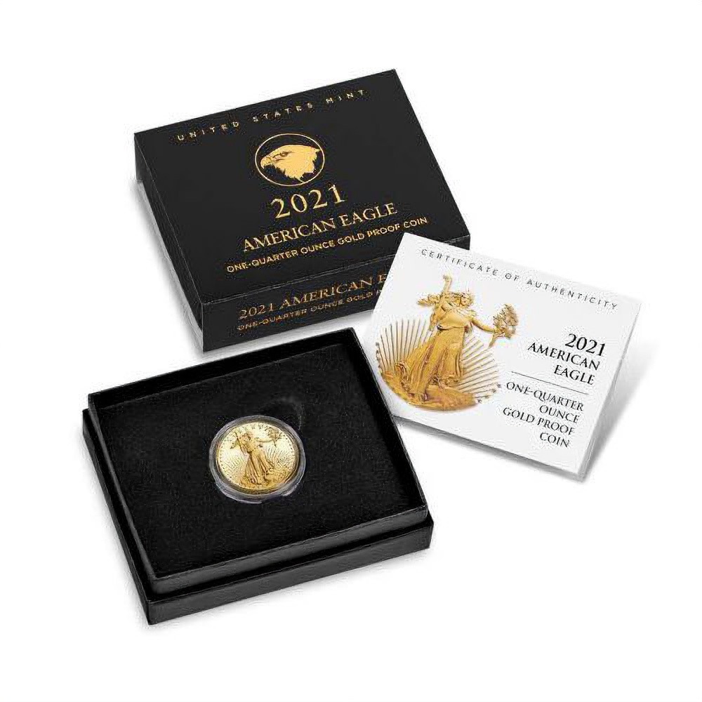 2021-W 1/4 oz Proof American Gold Eagle Coin (Box + CoA, Type 2) - Image 2