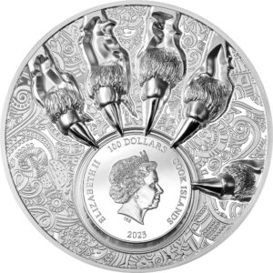 2023 1 Kilo Cook Islands Silver King of the South Coin (Ultra High Relief, Box + CoA)