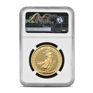 2023 1 oz British Gold Britannia Coin NGC MS70 (Last 500 Struck, Queen Elizabeth II)
