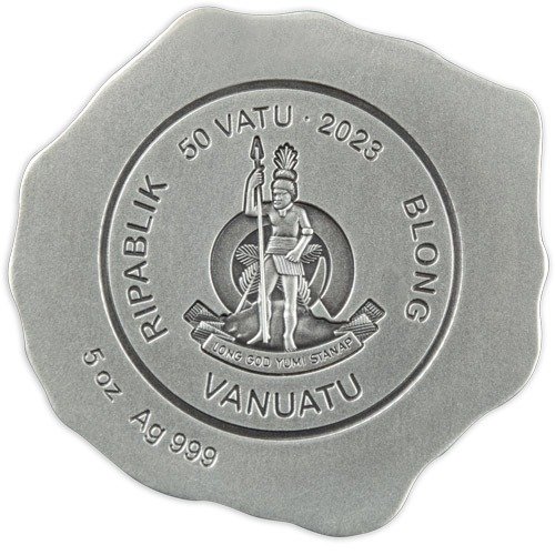 2023 5 oz Antique Vanuatu Silver Volcano Coin (Box + CoA) - Image 6