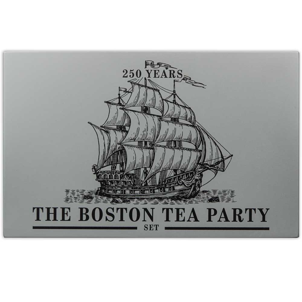 2023 Antique Barbados Silver The Boston Tea Party 4-Coin Set - Image 4