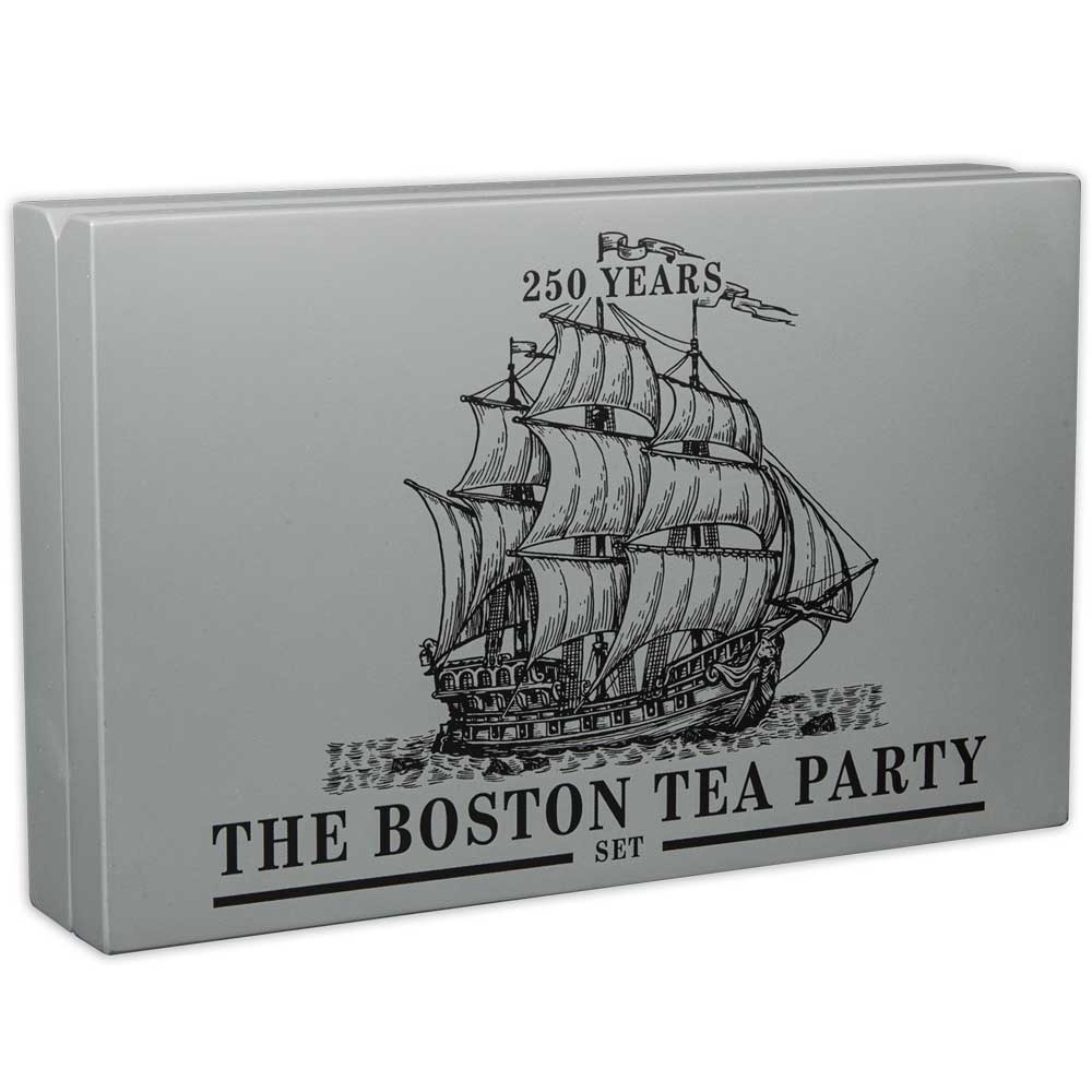 2023 Antique Barbados Silver The Boston Tea Party 4-Coin Set - Image 5