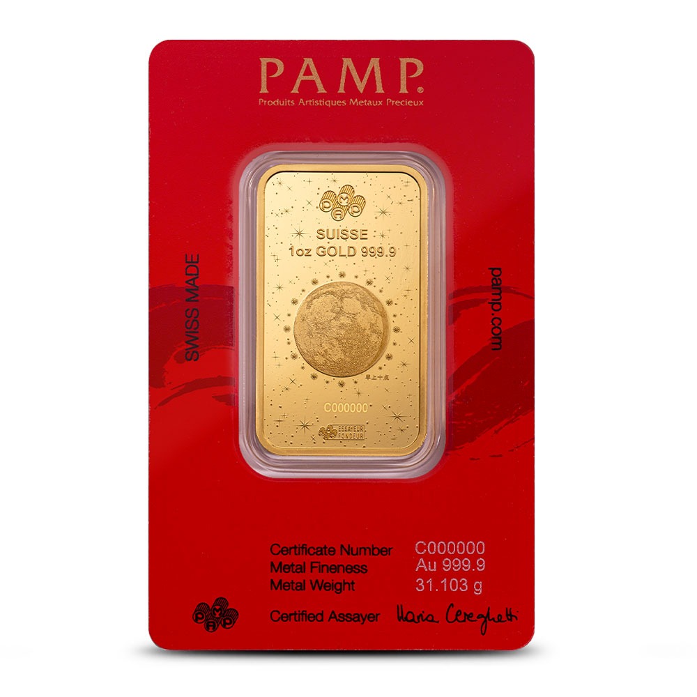 2025 1 oz PAMP Suisse Lunar Legend White Snake Gold Bar (New w/ Assay) - Image 2