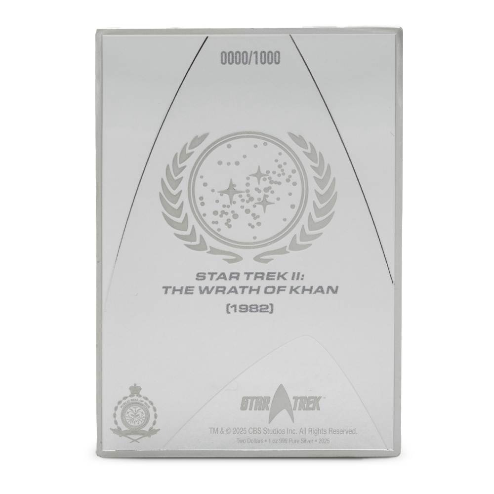 2025 1 oz Proof Colorized Niue Silver Star Trek The Wrath of Khan Coin (Box + CoA) - Image 2