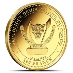 2025 1/2 Gram Proof Congo Gold Velociraptor Coin