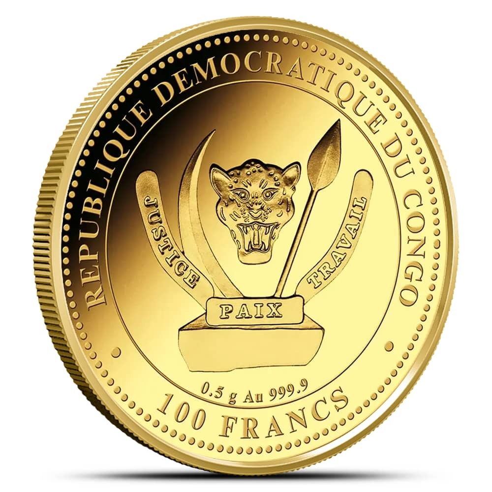 2025 1/2 Gram Proof Congo Gold Velociraptor Coin - Image 2