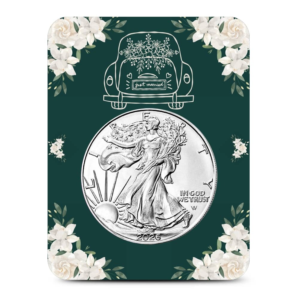 2026 1 oz American Silver Eagle Coin (BU, Wedding Card) - Image 2