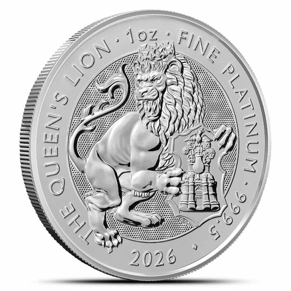 2026 1 oz British Platinum Tudor Beasts The Queen's Lion Coin (BU)