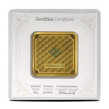 50 Gram Geiger Edelmetalle Square Gold Bar (New) - Image 2