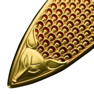 2025 2 oz Colorized Samoa Silver King Tutankhamun’s Dagger Shaped Coin (Gilded)