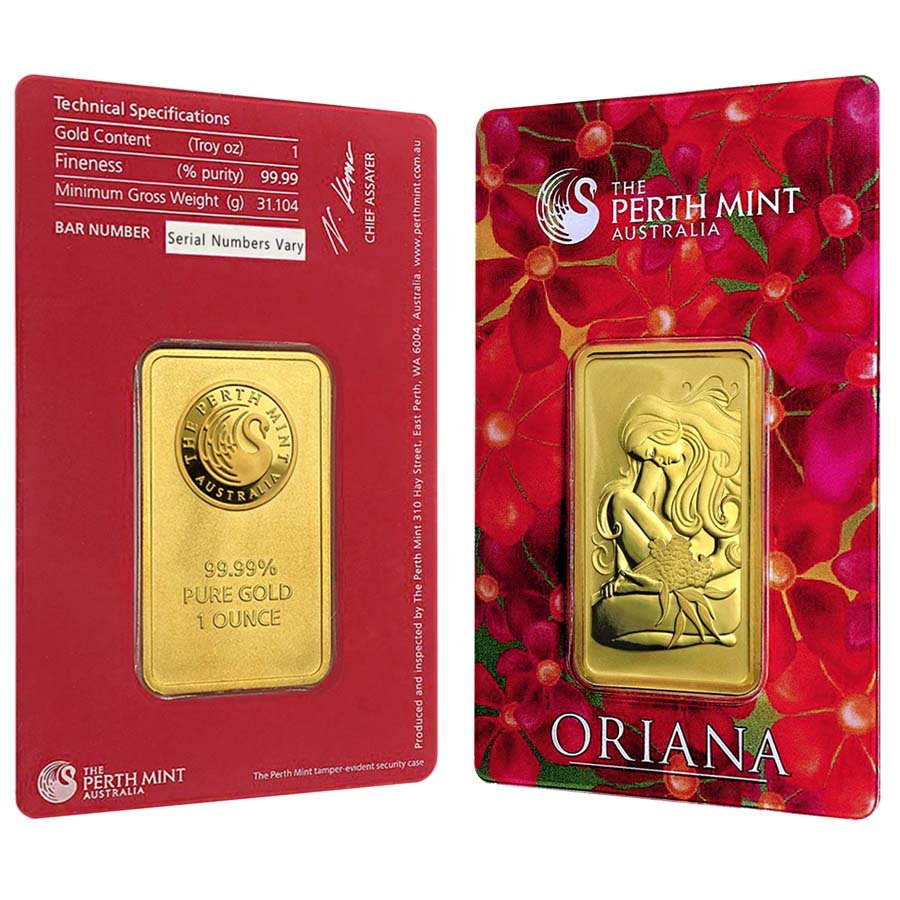 Buy 1 oz Perth Mint Oriana Gold Bar (New w/ Assay) - Image 2